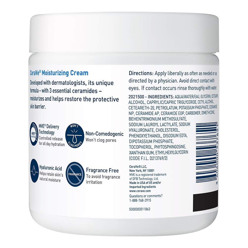 Cerave Crema Corporal con Ácido Hialurónico y Ceramidas