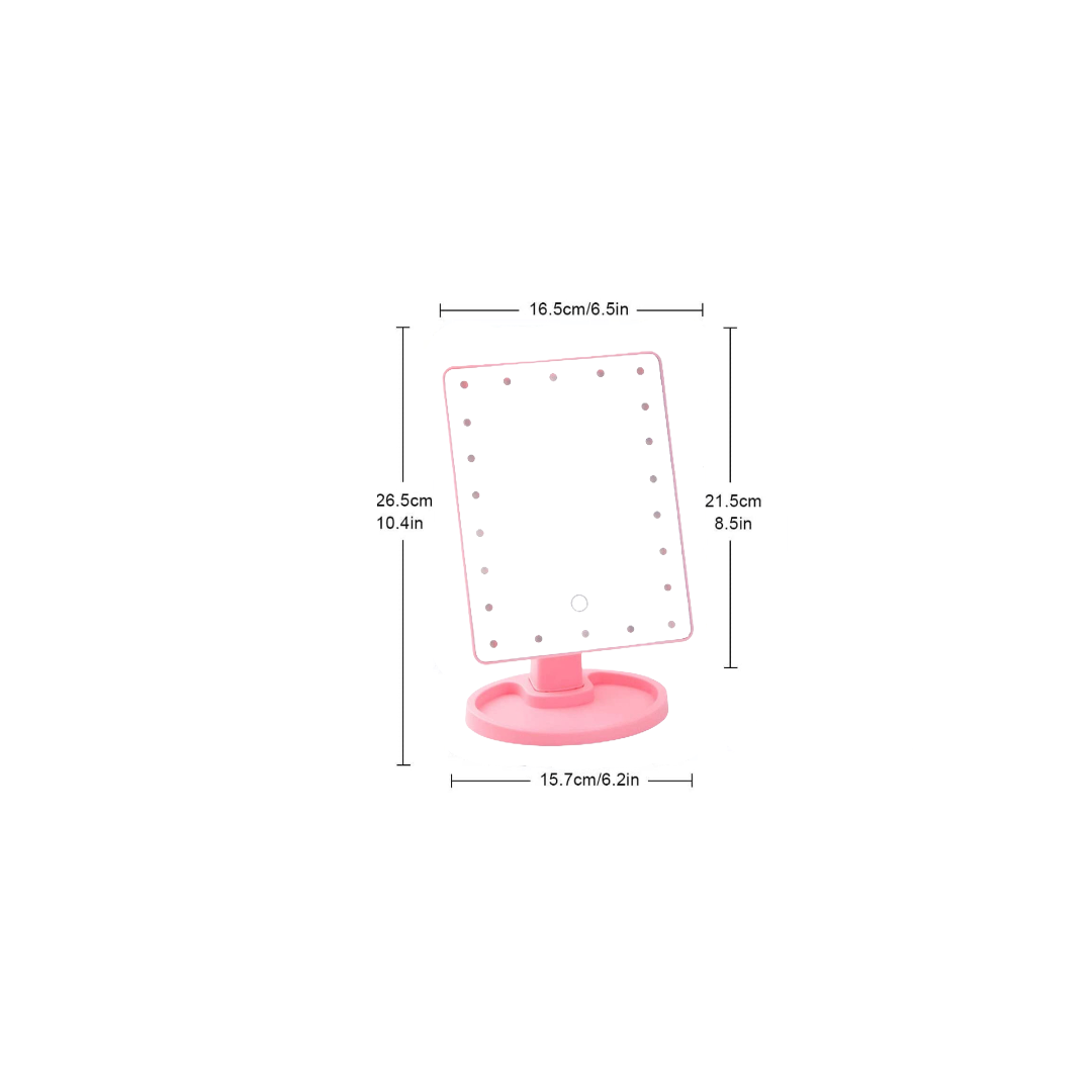 Espejo Led Rosa Con USB - Sugar Kiss