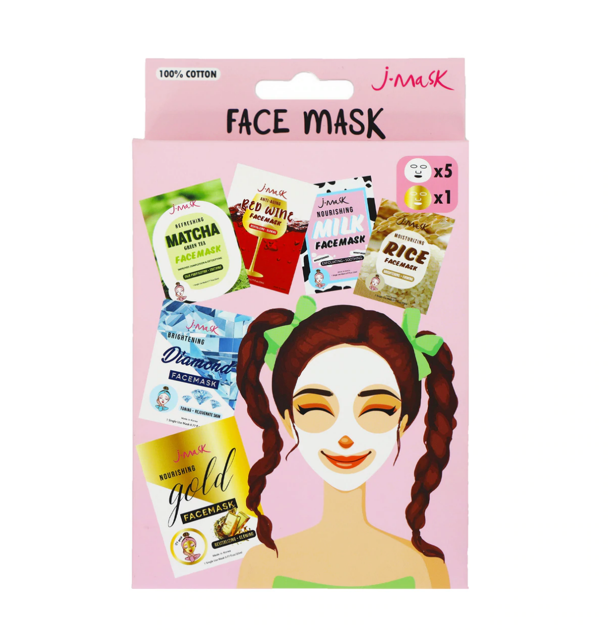 Pack de 6 Mascarillas Faciales Plus- J LASH