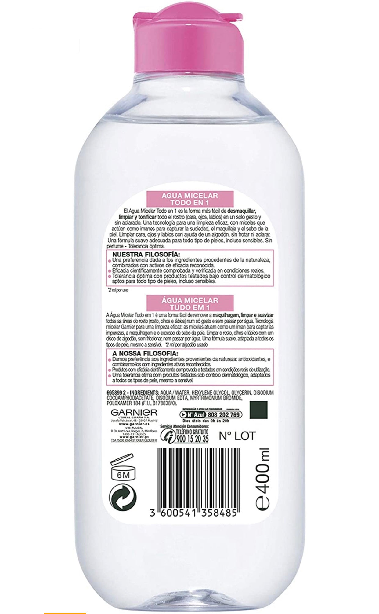 Garnier Agua Micelar Rosa 400ml