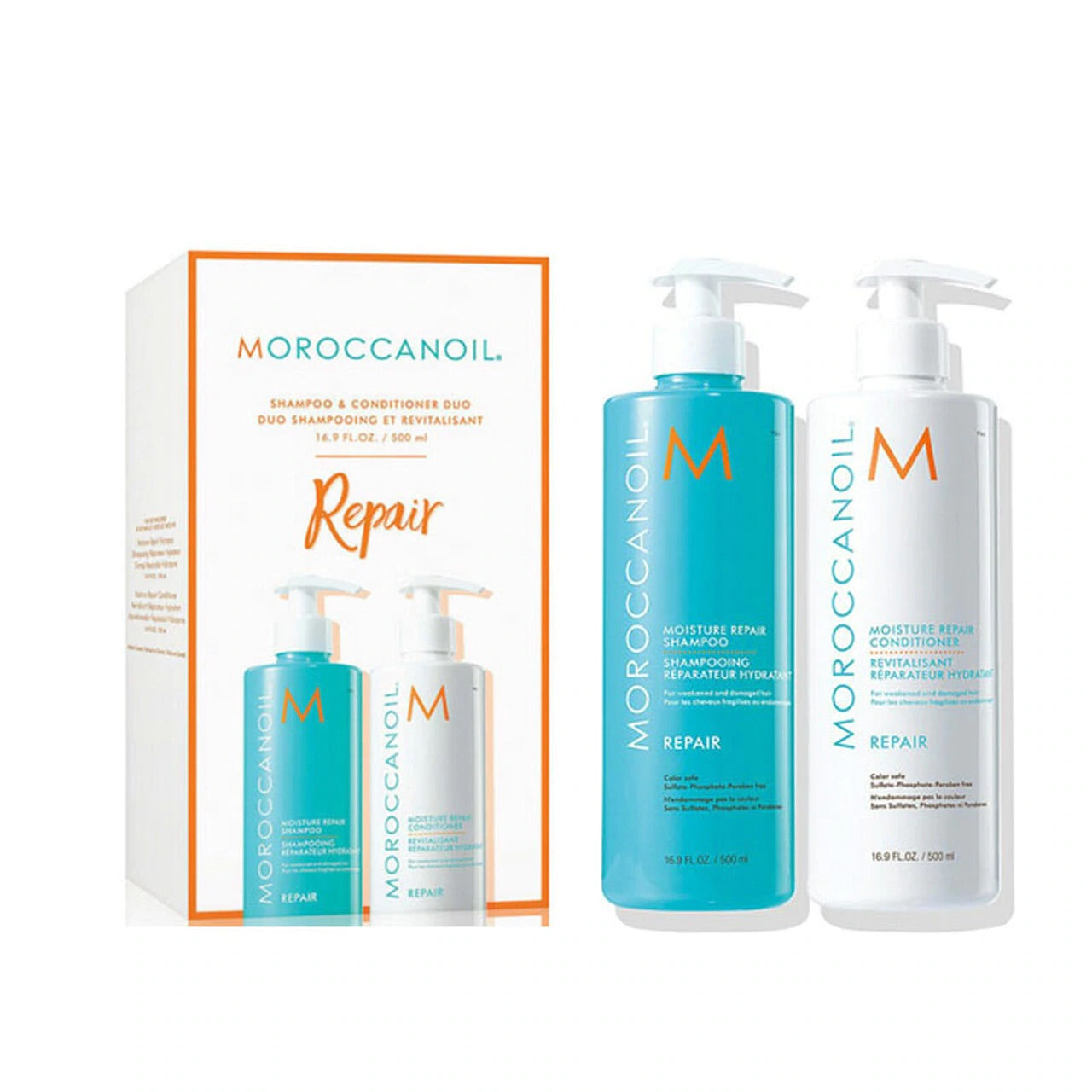 KIT MOROCCANOIL REPARADOR 2 en 1 Shampoo & Acondicionador 500 ML